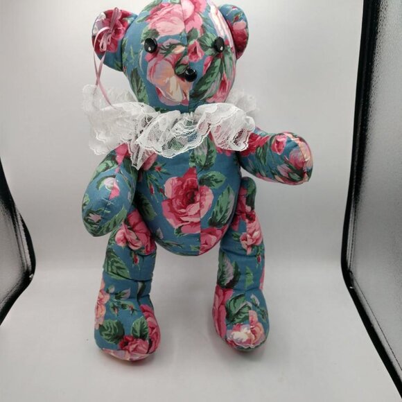 Vintage Hand Made Floral Teddy Bear - Picture 4 of 7